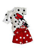 Miniğimin Cicileri Mnn Payet Detaylı Puantiyeli Kız Çocuk Şortlu Takım - Kırmızı