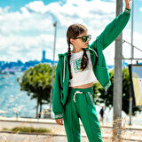 Miniğimin Cicileri Stay Wild Garson Boy Kapüşonlu 3 Lü Kız Çocuk Takım - Yesil