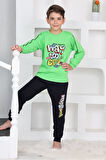 Miniğimin Cicileri Way Too Cool Erkek Çocuk Pijama Takımı - Yeşil
