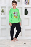 Miniğimin Cicileri Way Too Cool Erkek Çocuk Pijama Takımı - Yeşil