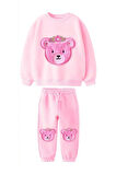 Miniğimin Cicileri Teddy Bear Peluş Nakış Kız Çocuk Takım - Pembe