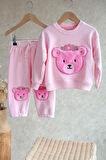 Miniğimin Cicileri Teddy Bear Peluş Nakış Kız Çocuk Takım - Pembe