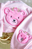 Miniğimin Cicileri Teddy Bear Peluş Nakış Kız Çocuk Takım - Pembe