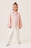 Miniğimin Cicileri Papatya Desen Ceketli Gabardin Kız Çocuk Takım - Pembe