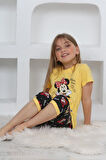 Miniğimin Cicileri (11-14 Yaş) Mnn Ms Desenli Kız Çocuk Kapri Takım - Sarı