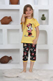 Miniğimin Cicileri (11-14 Yaş) Mnn Ms Desenli Kız Çocuk Kapri Takım - Sarı