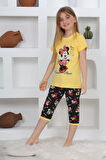 Miniğimin Cicileri (11-14 Yaş) Mnn Ms Desenli Kız Çocuk Kapri Takım - Sarı