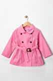 Miniğimin Cicileri Trençkot Kemerli Astarlı Kız Çocuk - Pembe