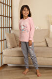 Miniğimin Cicileri Hll Kty Love  Baskılı Kız Çocuk Pijama Takımı - Pembe