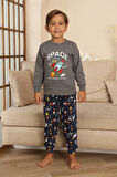 Miniğimin Cicileri Krm Baskılı Kız Çocuk Pijama Takımı - Gri