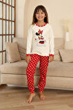 Miniğimin Cicileri Mnn Puantiye Baskılı Kız Çocuk Pijama Takımı - Beyaz