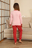 Miniğimin Cicileri Mnn Puantiye Baskılı Kız Çocuk Pijama Takımı - Pembe
