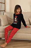 Miniğimin Cicileri Mnn Puantiye Baskılı Kız Çocuk Pijama Takımı - Siyah