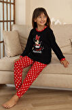 Miniğimin Cicileri Mnn Puantiye Baskılı Kız Çocuk Pijama Takımı - Siyah