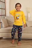 Miniğimin Cicileri Space Baskılı Erkek Çocuk Pijama Takımı - Sarı