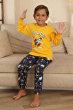 Miniğimin Cicileri Space Baskılı Erkek Çocuk Pijama Takımı - Sarı
