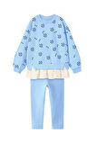 Miniğimin Cicileri Yıldız Baskılı Kız Çocuk 2 li Takım - Mavi