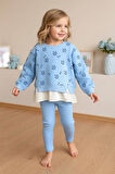 Miniğimin Cicileri Yıldız Baskılı Kız Çocuk 2 li Takım - Mavi