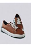 Unisex Hakiki Deri Hafif Poli Yazlık  Dikişli Taban Beyaz Bağcıklı Erkek Kadın Sneaker Ayakkabı