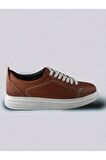 Unisex Hakiki Deri Hafif Poli Yazlık  Dikişli Taban Beyaz Bağcıklı Erkek Kadın Sneaker Ayakkabı