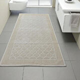Pamuklu Kaymaz Taban Dikdörtgen Banyo Paspası 80x150 Cm, Pamuk Dokuma Banyo Halısı