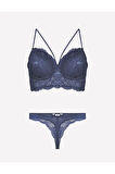 4330 Kadın Lacivert Desteksiz Sütyen Takım