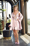 Saten Pudra Kimono Takım 5370