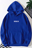 Brooklyn Baskılı Unisex Kapüşonlu Sweatshirt