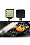 Off Road Gündüz Farı 16 Led Kare Çalışma Lambası 48 Watt