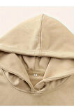 Cherry Baskılı Kapüşonlu Sweatshirt
