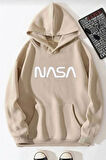 Unisex Nasa Baskılı Kapüşonlu Sweatshirt