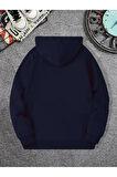 Erkek el yazılı baskılı kapüşonlu sweatshirt