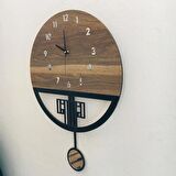 (SESSİZ) Sarkaçlı Ahşap Duvar Saati, Sarkaçlı Saat, Wooden Wall Clock