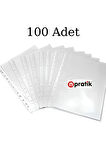 N'Pratik Şeffaf Poşet Dosya - 1 Paket (100 ADET) Dayanıklı Ve Kullanışlı