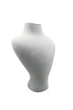 Yerli Üretim Zeus Model Süet Kumaş Gri Renk 29/ 22 Cm Takım Kolye Sergileme Mankeni