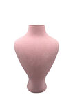 Yerli Üretim Zeus Model Süet Kumaş Pembe Renk 29/ 22 Cm Takım Kolye Sergileme Mankeni
