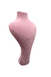 Yerli Üretim Zeus Model Süet Kumaş Pembe Renk 42 / 22 Cm Takım Kolye Sergileme Mankeni