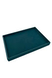 Yerli Üretim Süet Kumaş Yeşil Renk 34/24 Cm Takı Servis Sunum Tablası