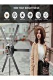 Katlanabilir 6 Kollu LED Stüdyo Işık – 90W Yüksek Parlaklık, 3200K-5600K Renk Ayarı, Tripod ve Taşıma Çantası 2.10 CM Tripod Ayak Canlı Yayın Işığı