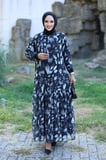 Kadın Astarlı Şifon Desenli Elbise