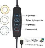 Katlanabilir Büyüteçli LED Lamba Büyüteç Masa Lambası 3 Renk Modları 10 Seviye Işık