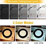 Katlanabilir Büyüteçli LED Lamba Büyüteç Masa Lambası 3 Renk Modları 10 Seviye Işık