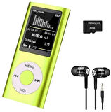 METAL MP3 ÇALAR DİJİTAL EKRANLI MP4 PLAYER SES KAYIT FM RADYO 32GB HAFIZA KARTI HEDİYE