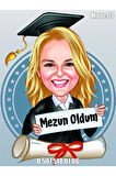 Resim Fotoğraf Baskılı Kız Erkek Okul Mezuniyet-3d Karikatür Biblo Mezun Oldum Temalı