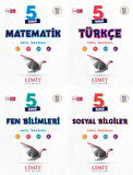 Limit 2025 5. Sınıf Matematik + Türkçe + Fen + Sosyal Soru Bankası Seti 4 Kitap Güncel Müfredat