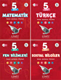 Limit 2025 5. Sınıf Matematik + Türkçe + Fen + Sosyal Konu Anlatım Seti 4 Kitap Güncel Müfredat