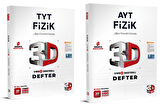 3D Yayınları 2024 Tyt Ayt Fizik Video Destekli Defter Seti 2 Kitap