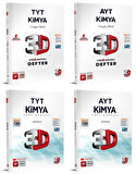 3D Yayınları 2024 Tyt Ayt Kimya Video Destekli Defter + Soru Seti 4 Kitap