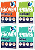 Fenomen Okul 2025 8. Sınıf Matematik + Türkçe + Fen + Paragraf A Serisi Soru Bankası Seti 4 Kitap