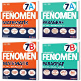 Fenomen Okul 2025 7. Sınıf Matematik + Paragraf A + B Serisi Soru Seti 4 Kitap